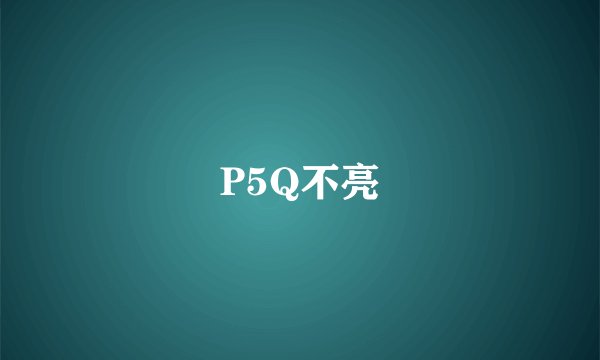 P5Q不亮