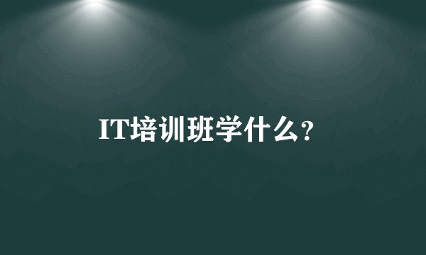 IT培训班学什么？