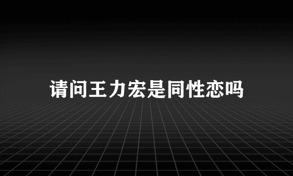 请问王力宏是同性恋吗