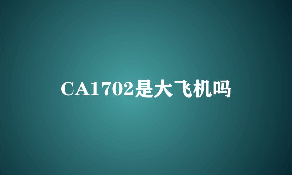 CA1702是大飞机吗