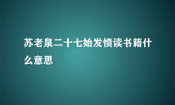 苏老泉二十七始发愤读书籍什么意思