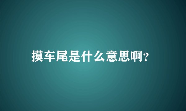 摸车尾是什么意思啊？
