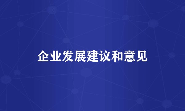 企业发展建议和意见