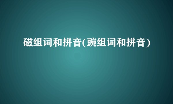 磁组词和拼音(豌组词和拼音)