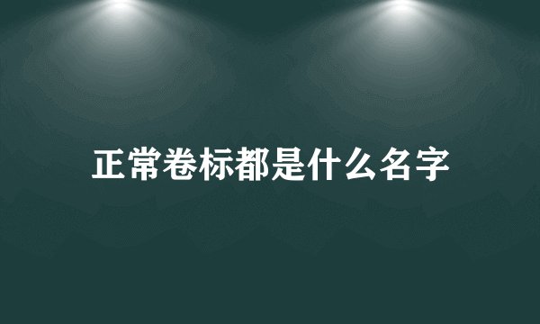 正常卷标都是什么名字