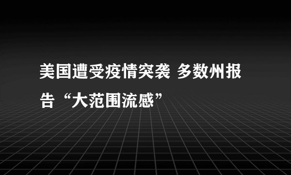 美国遭受疫情突袭 多数州报告“大范围流感”