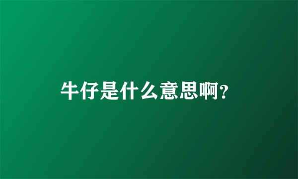 牛仔是什么意思啊?