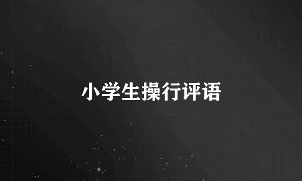 小学生操行评语
