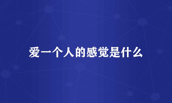 爱一个人的感觉是什么