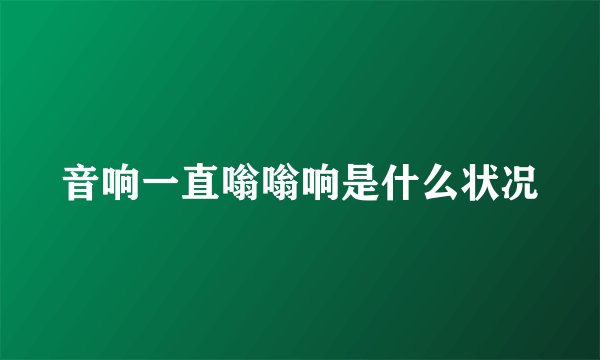音响一直嗡嗡响是什么状况