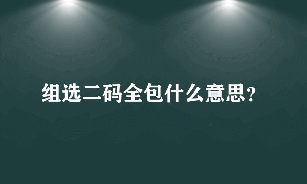 组选二码全包什么意思？