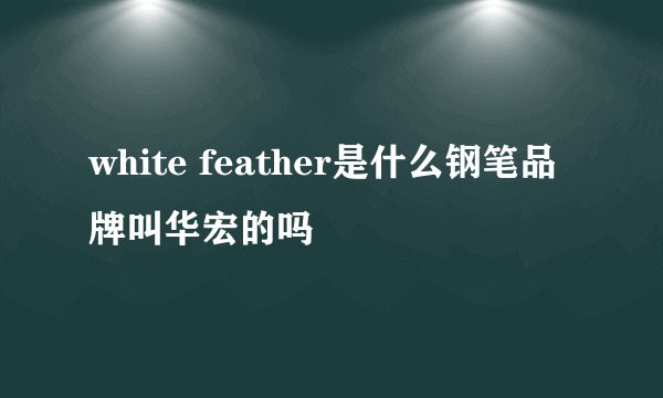 white feather是什么钢笔品牌叫华宏的吗