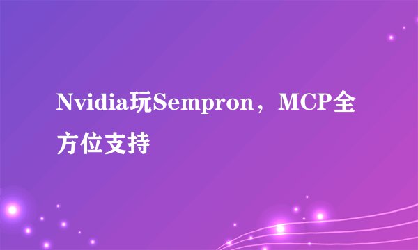 Nvidia玩Sempron，MCP全方位支持