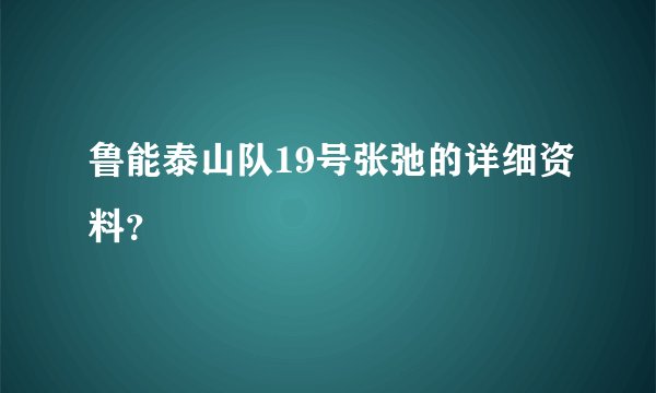 鲁能泰山队19号张弛的详细资料？