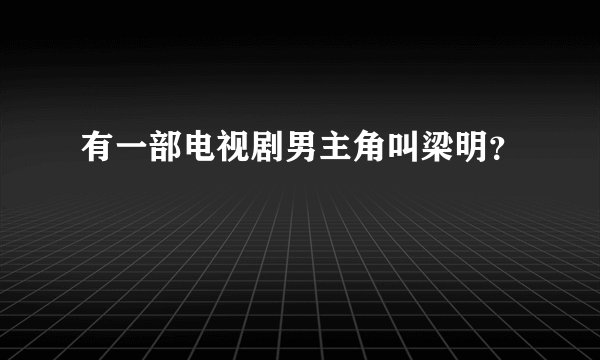 有一部电视剧男主角叫梁明？