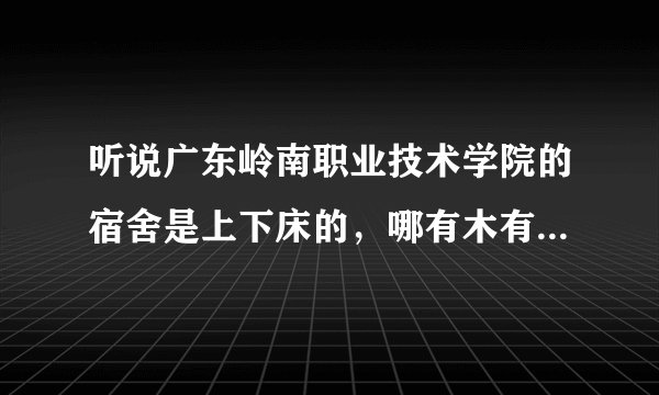 听说广东岭南职业技术学院的宿舍是上下床的,哪有木有网线的?电脑放哪?