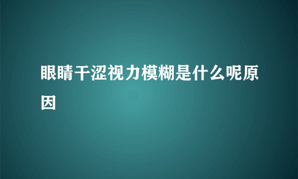眼睛干涩视力模糊是什么呢原因