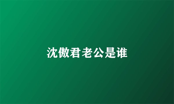 沈傲君老公是谁
