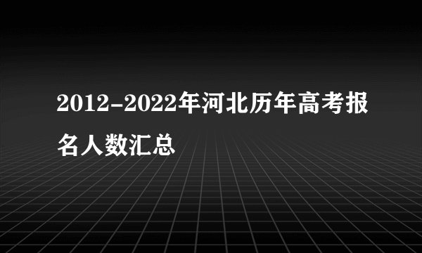 2012-2022年河北历年高考报名人数汇总