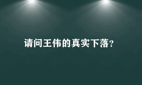 请问王伟的真实下落？
