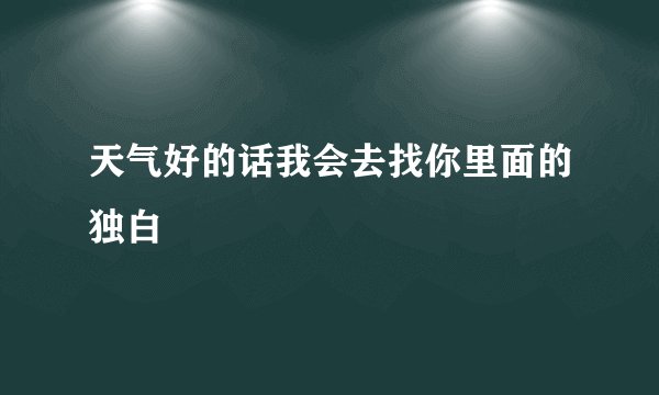 天气好的话我会去找你里面的独白