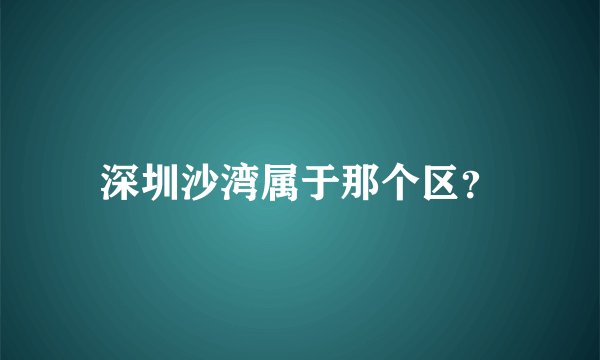 深圳沙湾属于那个区？