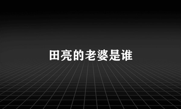 田亮的老婆是谁