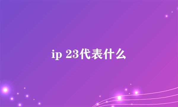 ip 23代表什么