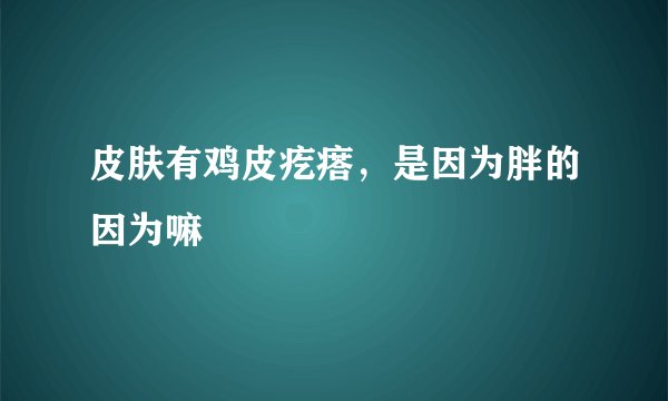 皮肤有鸡皮疙瘩，是因为胖的因为嘛