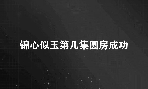 锦心似玉第几集圆房成功