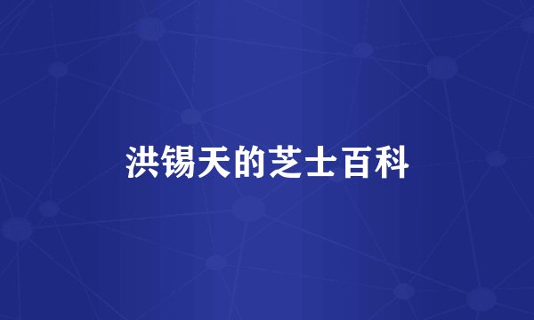 洪锡天的芝士百科