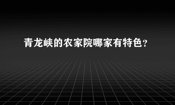青龙峡的农家院哪家有特色？