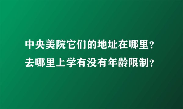 中央美院它们的地址在哪里？去哪里上学有没有年龄限制？