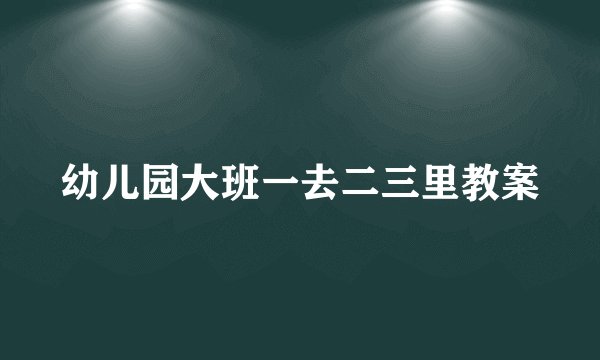幼儿园大班一去二三里教案