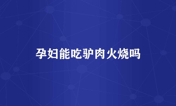孕妇能吃驴肉火烧吗