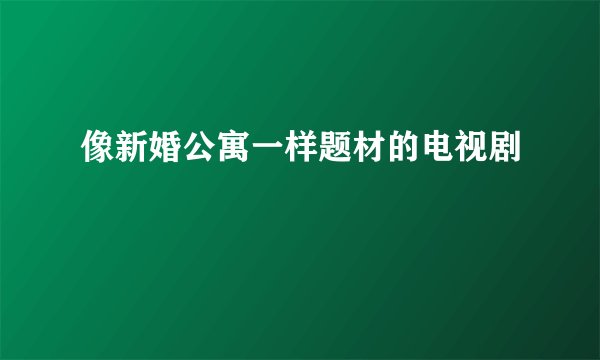 像新婚公寓一样题材的电视剧