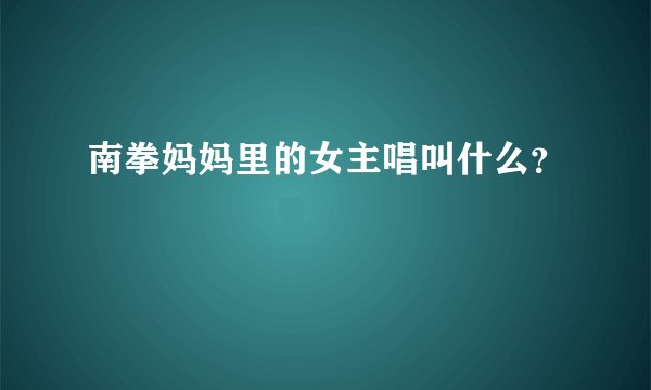 南拳妈妈里的女主唱叫什么？