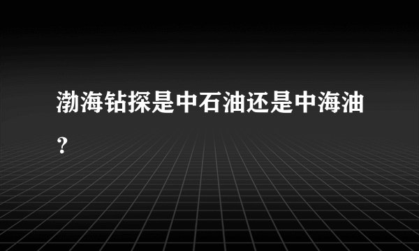 渤海钻探是中石油还是中海油？