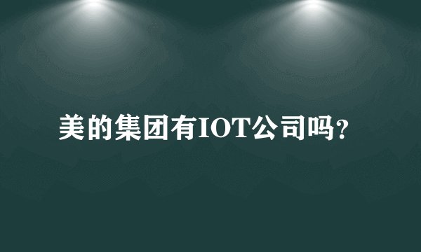 美的集团有IOT公司吗？