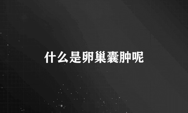 什么是卵巢囊肿呢