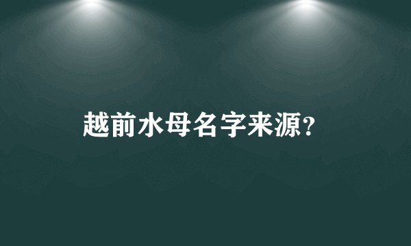 越前水母名字来源？