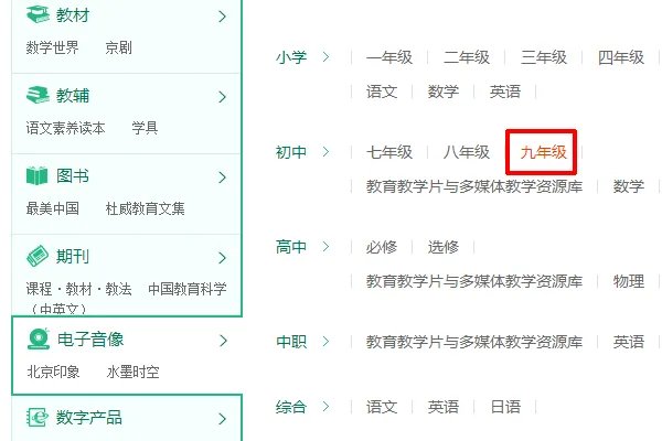 人民教育出版社网站上的电子课本怎么没有了?