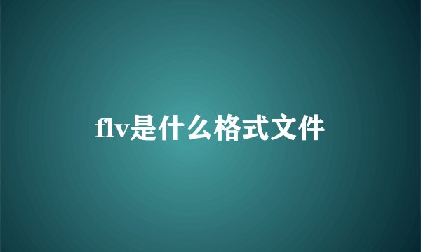 flv是什么格式文件