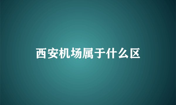 西安机场属于什么区