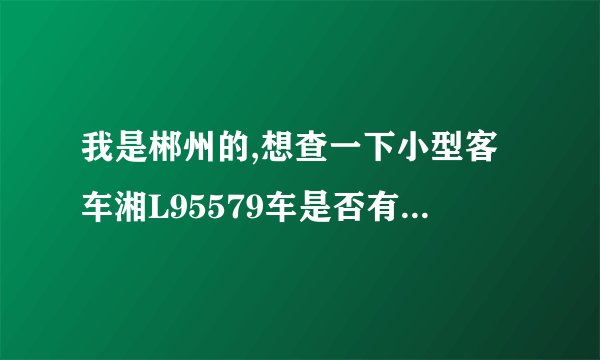 我是郴州的,想查一下小型客车湘L95579车是否有违章情况