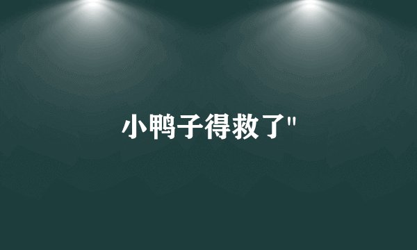 小鸭子得救了