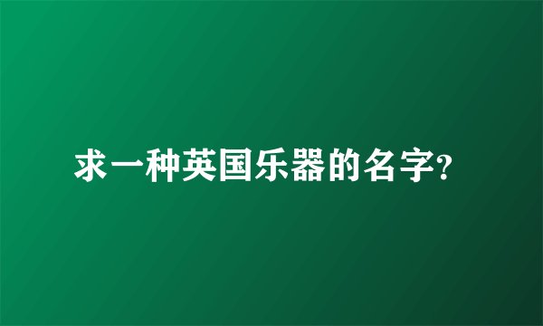求一种英国乐器的名字？