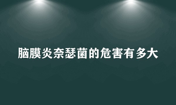 脑膜炎奈瑟菌的危害有多大