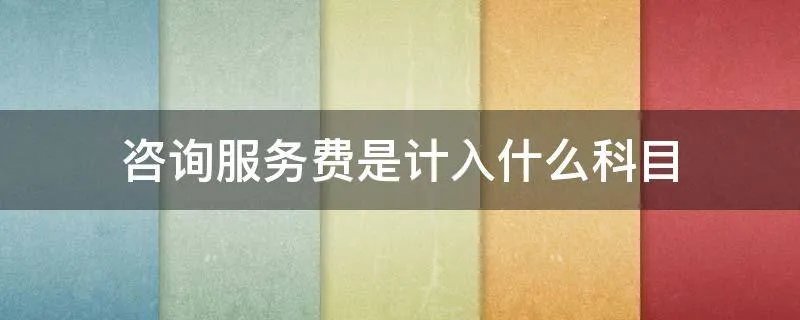 咨询服务费是计入什么科目