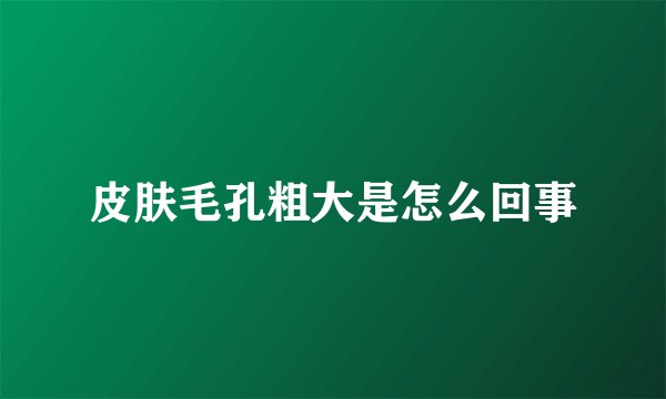 皮肤毛孔粗大是怎么回事